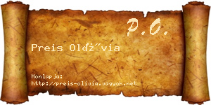 Preis Olívia névjegykártya